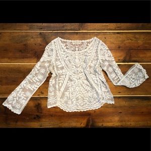Ivory lace long sleeve